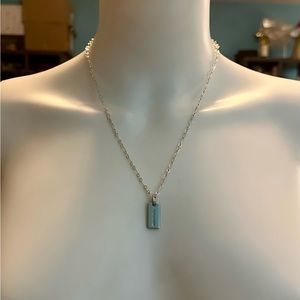 Coach Silver Hang Tag Pendant .925 Sterling Silver Necklace